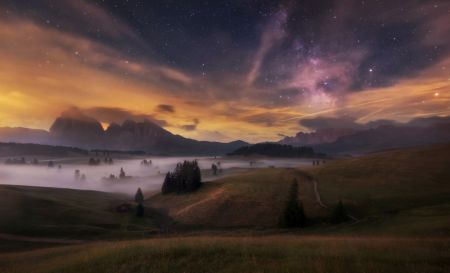 Alpe di Siusi at night