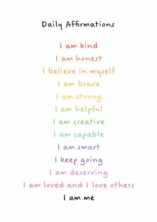 Children's affirmations emotions print 3