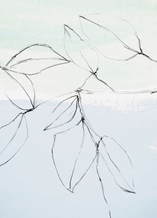 Leaves On Pastel Blue & Mint