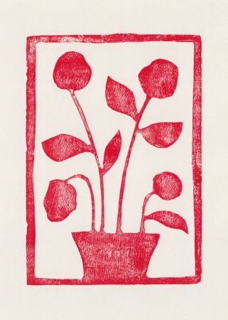 Red Roses / Lino Print