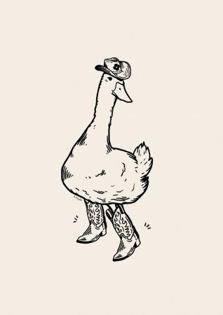 Duck wearing Western Boots