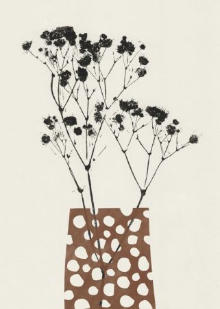 Gypsophila In a Brown Vase
