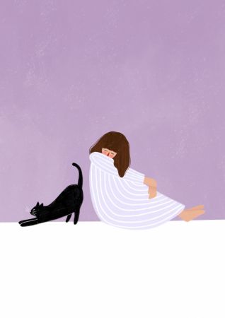 Girl and Cat