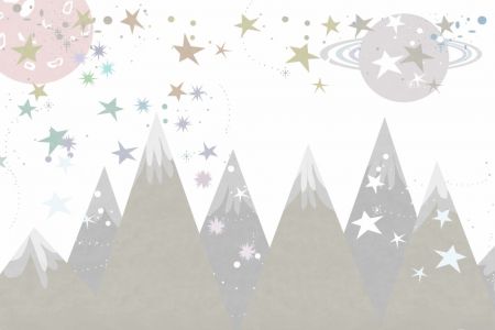 Winter Scenes: Grey Monotone Kids Room Mural 9