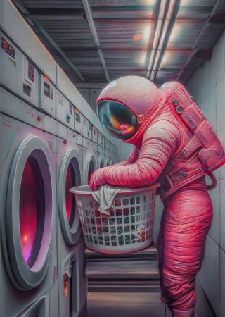 Astronaut Doing Laundry 1