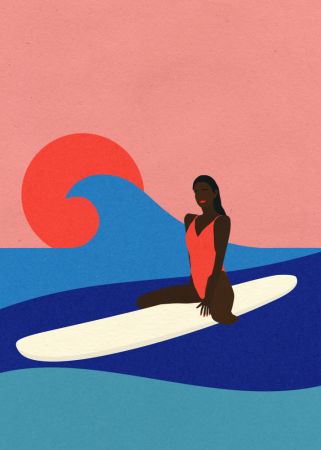 Girl On a Surfboard
