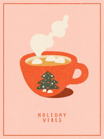 Holiday vibes. A mug of hot cocoa for Christmas