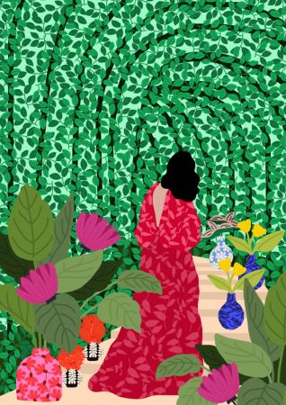 9933x14043 Din 74 Girl At Her Garden