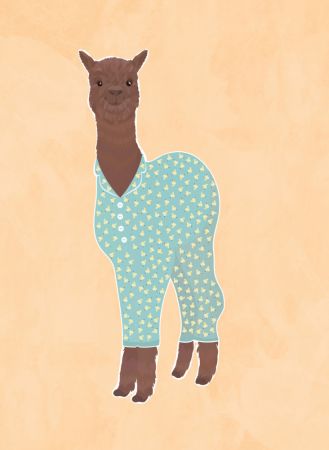 Llama In Pjs Banana Orange