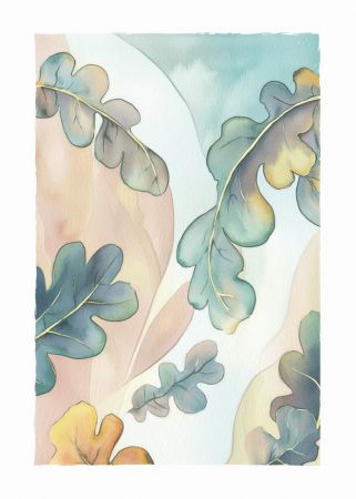Watercolor Oak Leafs
