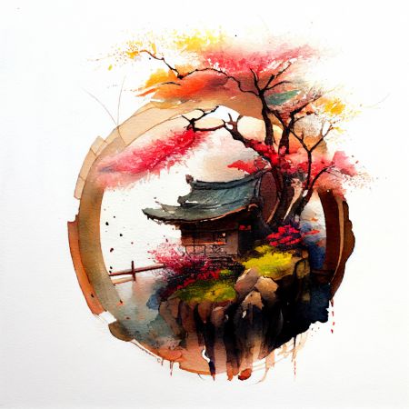 Japan World Watercolor Painting (13)