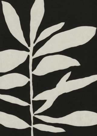 Linocut Branch #3 / White & Black