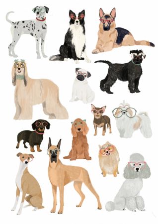 Dogs in glasses Print