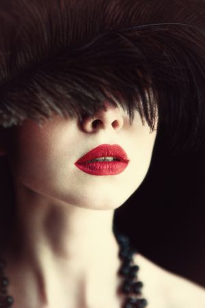 Lips and feather