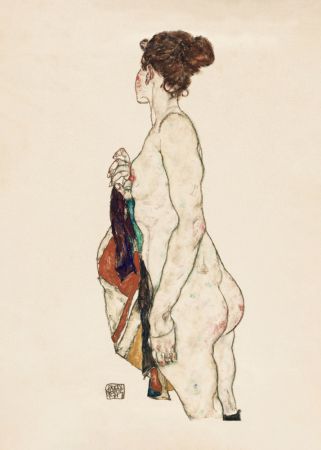 Standing Nude Woman With a Patterned Robe 1917