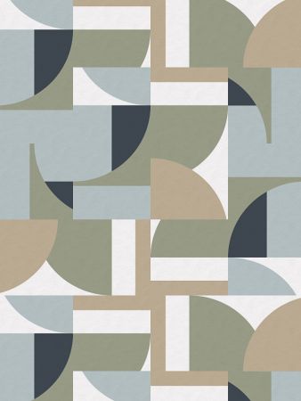 Futuristic Bauhaus Polygons Beige