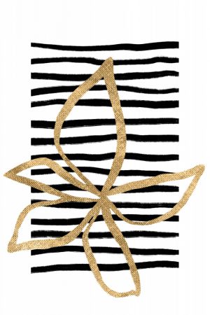 Golden Flower on Black Stripes