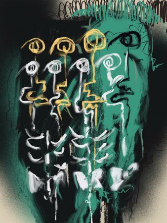 Ink and oil abstract 04