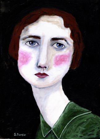Vintage Woman with pink cheeks