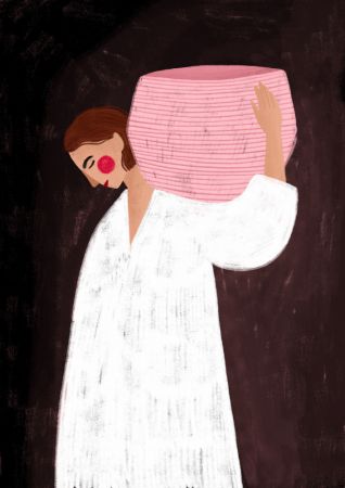 The Woman with the Pink Basket