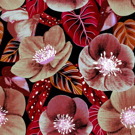 Dark Purple Flowers Cozy Autumn