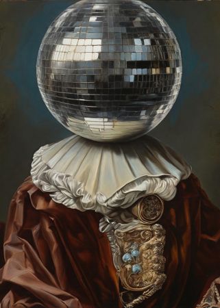 Antique Disco Ball, A Man with Disco head