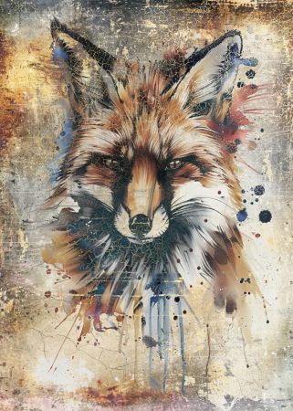 Fox Wild Animal Vintage Illustration Art 01
