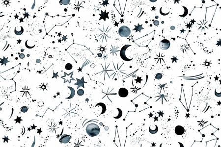 Galaxy Planets Moon White