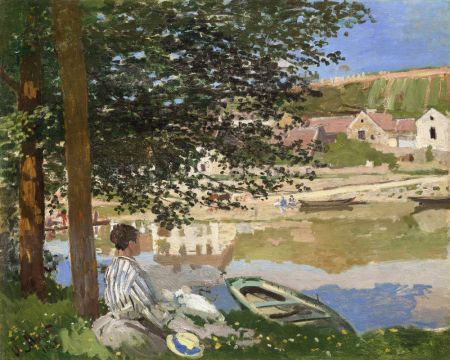 On the Bank of the Seine, Bennecourt (1868) By Claude Monet