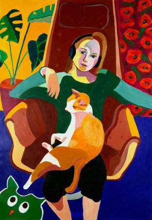  The Girl And The Cat