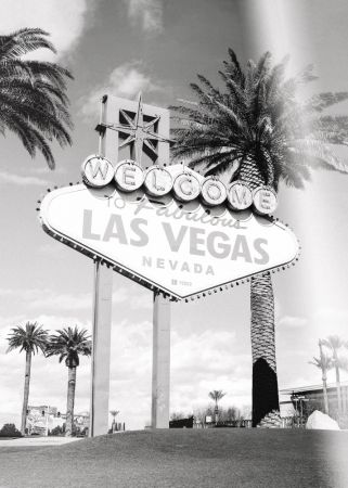 Las Vegas Sign Bw
