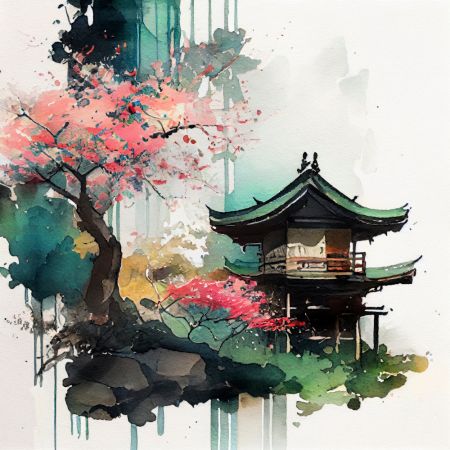 Japan World Watercolor Painting (14)