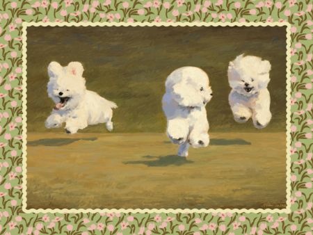 Three Dogs Running