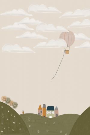 Pink Hot Air Balloon 24x36