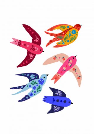 Whimsical birds