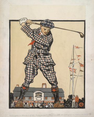 Man Swinging Golf Club (1915)