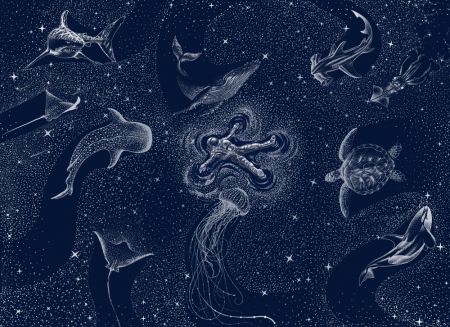Cosmic Ocean With Astronaut