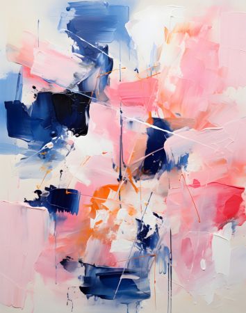 Blush Indigo Abstract Print Second 4x