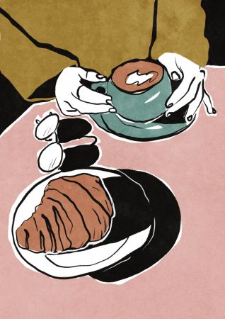 Croissant et café au lait