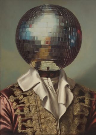DiscoHead King  / Altered Collage Art