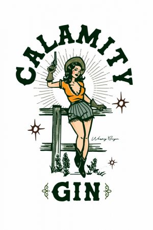 Calamity Gin Funny Retro Western Cowgirl Art