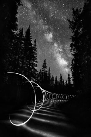 Light Painting under the Milky Way