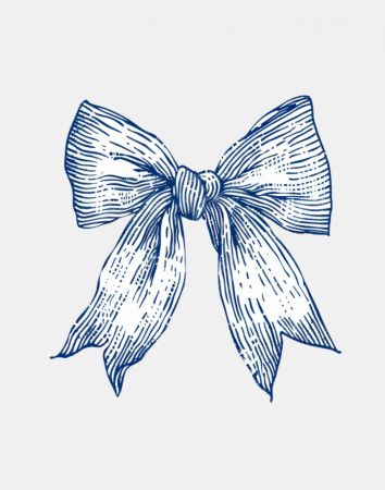 Dark Blue Coastal Striped Bow