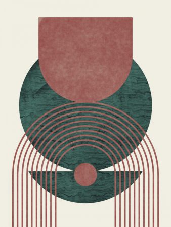 Aquamarine Marble Geometric Design