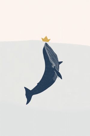 Blue Whale Sailing Boat 24x36