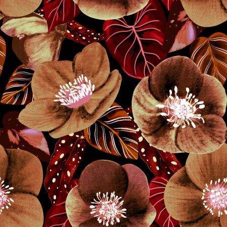 Dark Purple Flowers Cozy Autumn