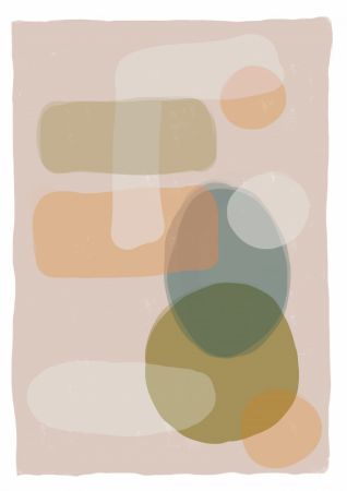 Abstract Pebbles Orange Tones