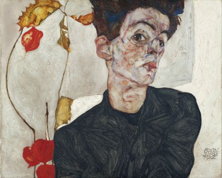 Egon Schiele's Self Portrait With Physalis 1912