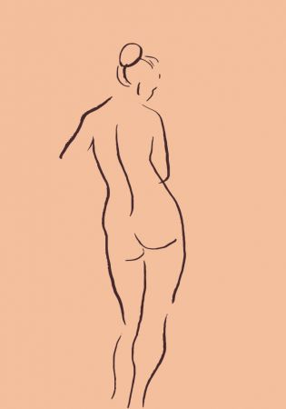 Nude from the back peach color