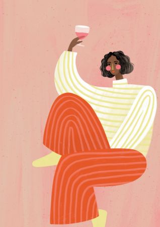 The Woman with the glass of wine